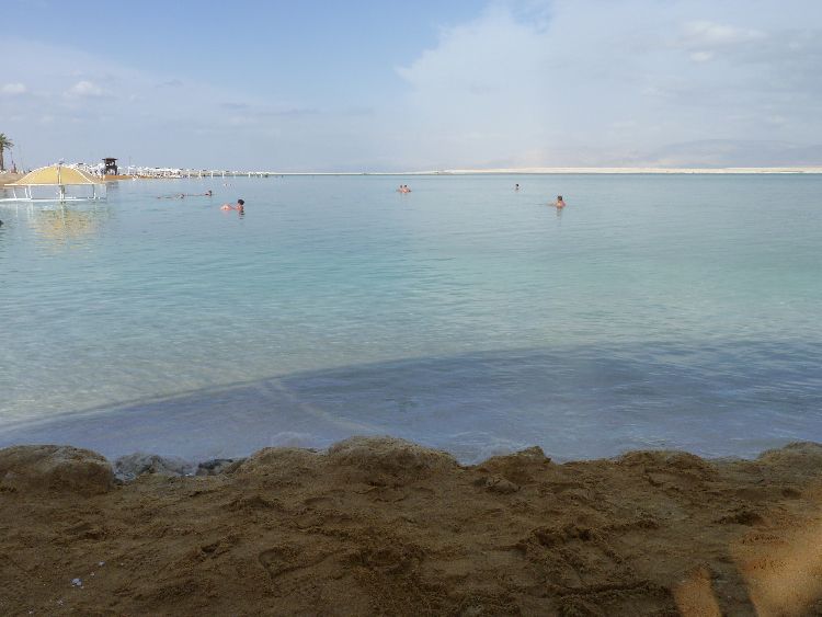 Massada mer Morte baigneurs Israël, Jordanie