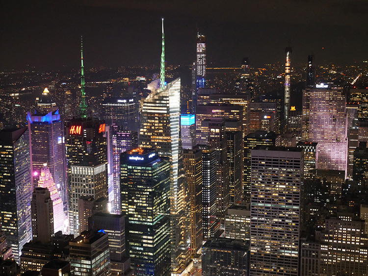 Vue du quartier de Times Square depuis l’observatoire de l’Empire State Building