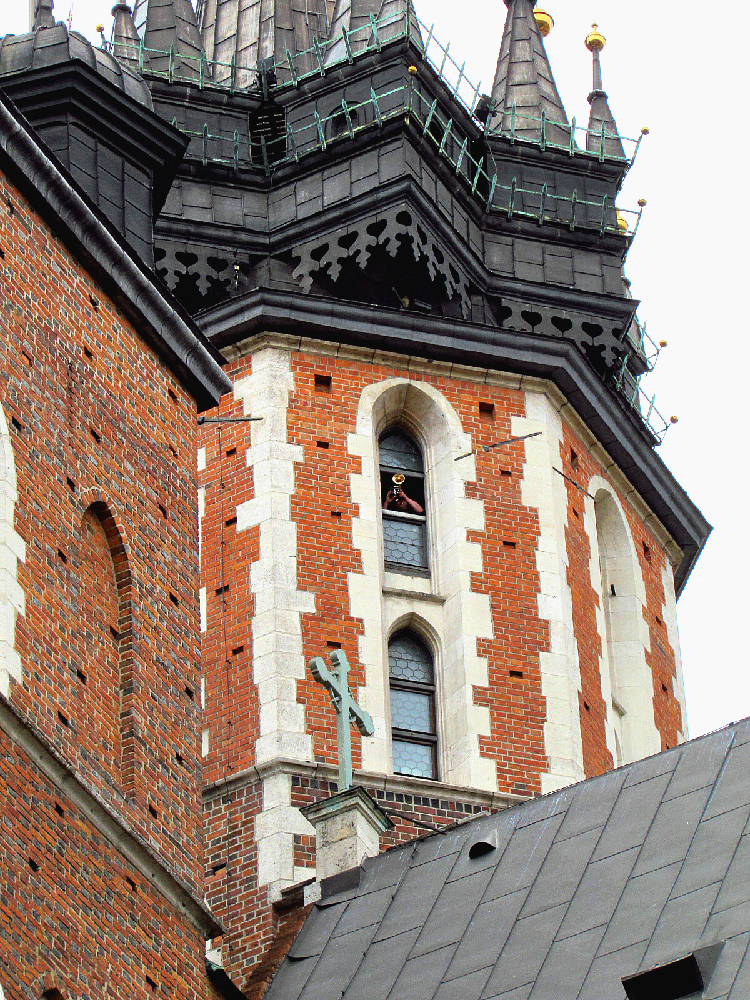 Pologne Cracovie basilique Sainte-Marie trompettiste